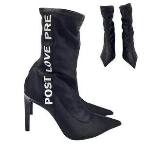 Zara Trafaluc POST LOVE PRE Black Sock Style Boots Stiletto Heel Women’s Size 38